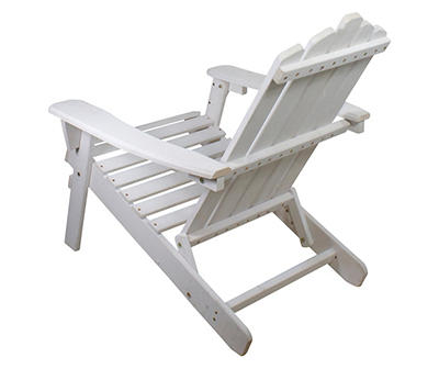White Adirondack Wood Folding Outdoor Chair