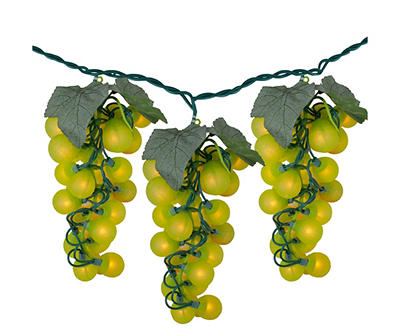 75-Light Large Green Grape Cluster LED Light Set w 