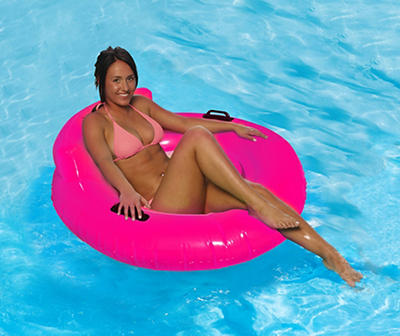 Pink Inflatable Bubble Seat Pool Float