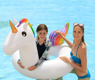 Rainbow Unicorn Inflatable Pool Tube Float