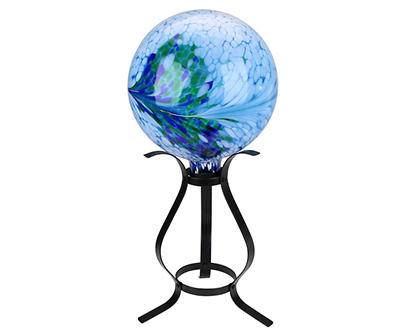12" Black Curved Gazing Ball Stand
