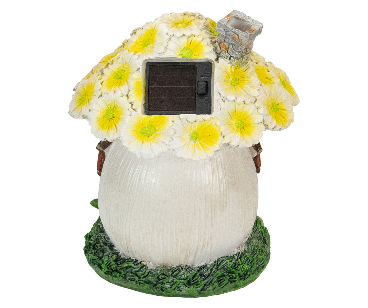 Yellow Floral House Solar Garden Statuary