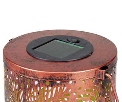 Bronze Foliage Cutout LED Solar Lantern