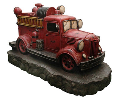 Vintage Fire Truck LED Resin Fountain