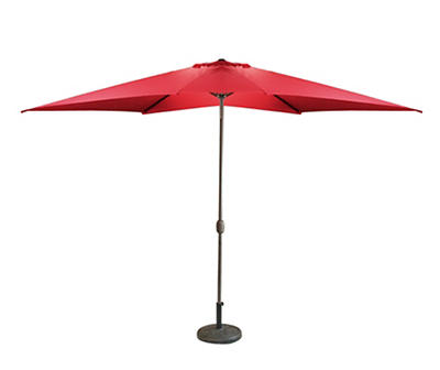 6.5' x 9.75' Red Rectangular Patio Umbrella