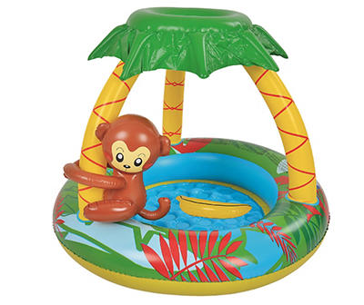 40" x 32" Monkey & Palm Tree Inflatable Baby Pool