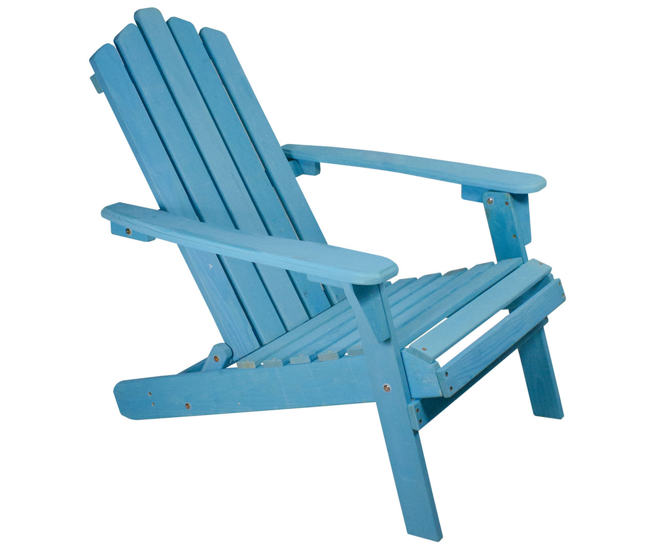 Blue Adirondack Wood Outdoor Folding Chair