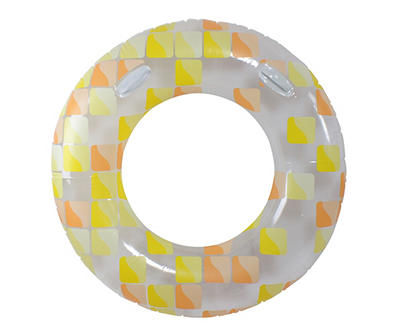 Yellow & Orange Mosaic Inflatable Ring Pool Float