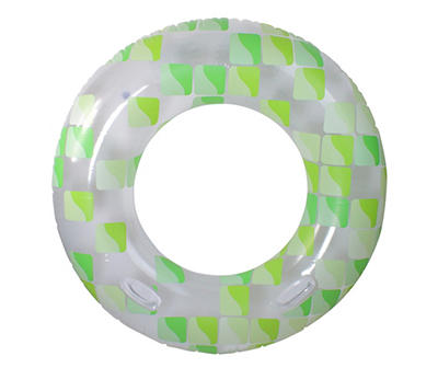 Green Geometric Inflatable Ring Pool Float