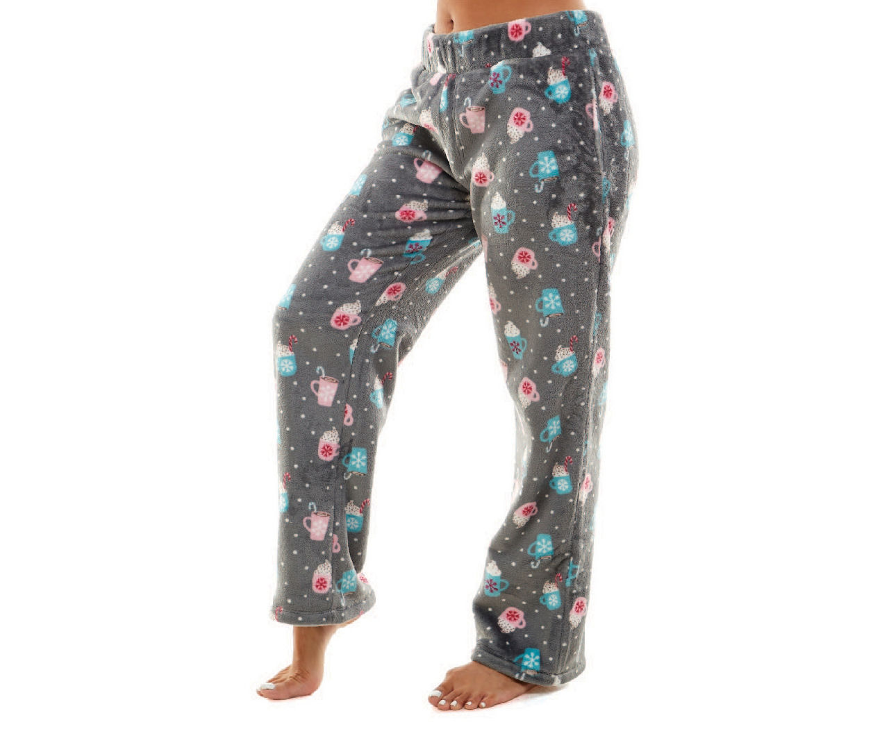 Jaclyn Women's Size S Gray & Blue Fresh Cocoa Plush Pajama Pants