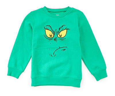 Dr. Seuss Kids' Jelly Bean Grinch Face Fleece Sweatshirt