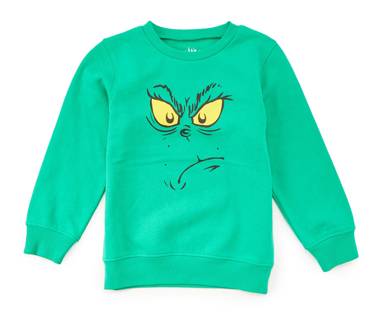 Kids' Size 7 Jelly Bean Grinch Face Fleece Sweatshirt