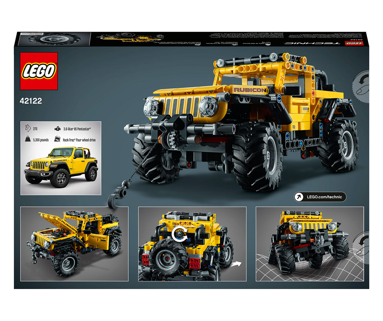 LEGO Jeep Wrangler Technic 665-Piece 42122 Building Toy