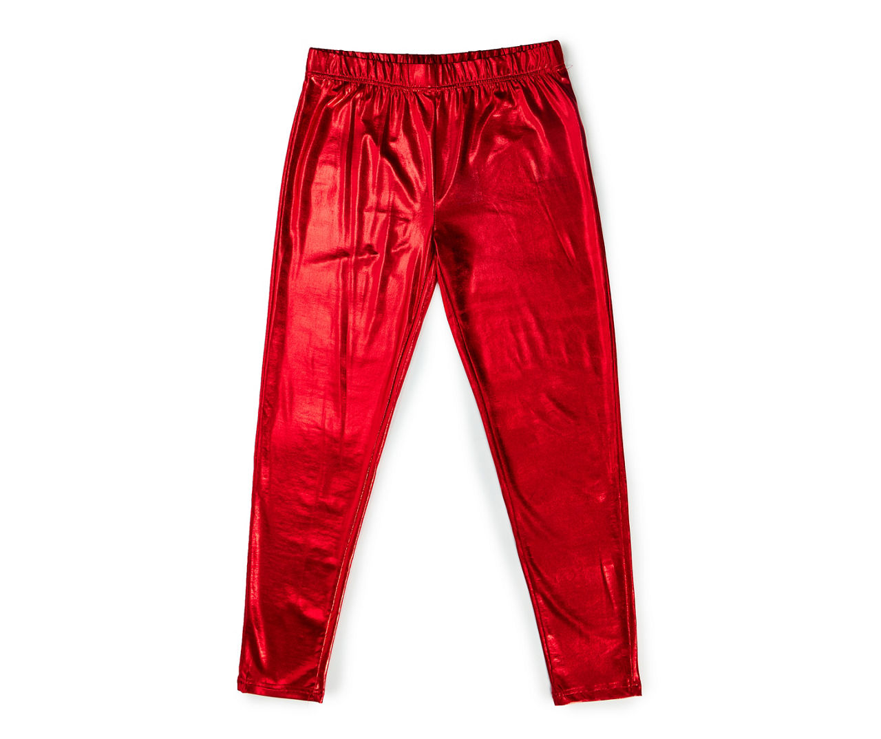 Como Vintage Como Vintage Women's Red Metallic Leggings