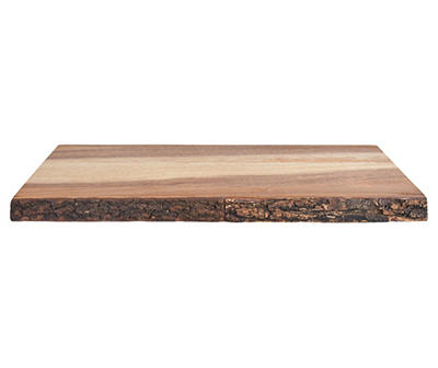 Acacia Wood Serving Board with Bark Edge, (16