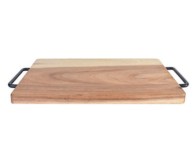 Acacia Wood Serving Board with Handles, (16.3