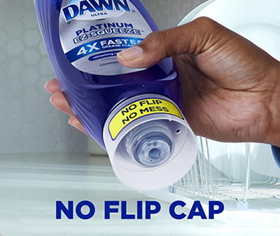 Dawn EZ-Squeeze Platinum Dishwashing Liquid Dish Soap, Refreshing Rain Scent, 18 fl oz