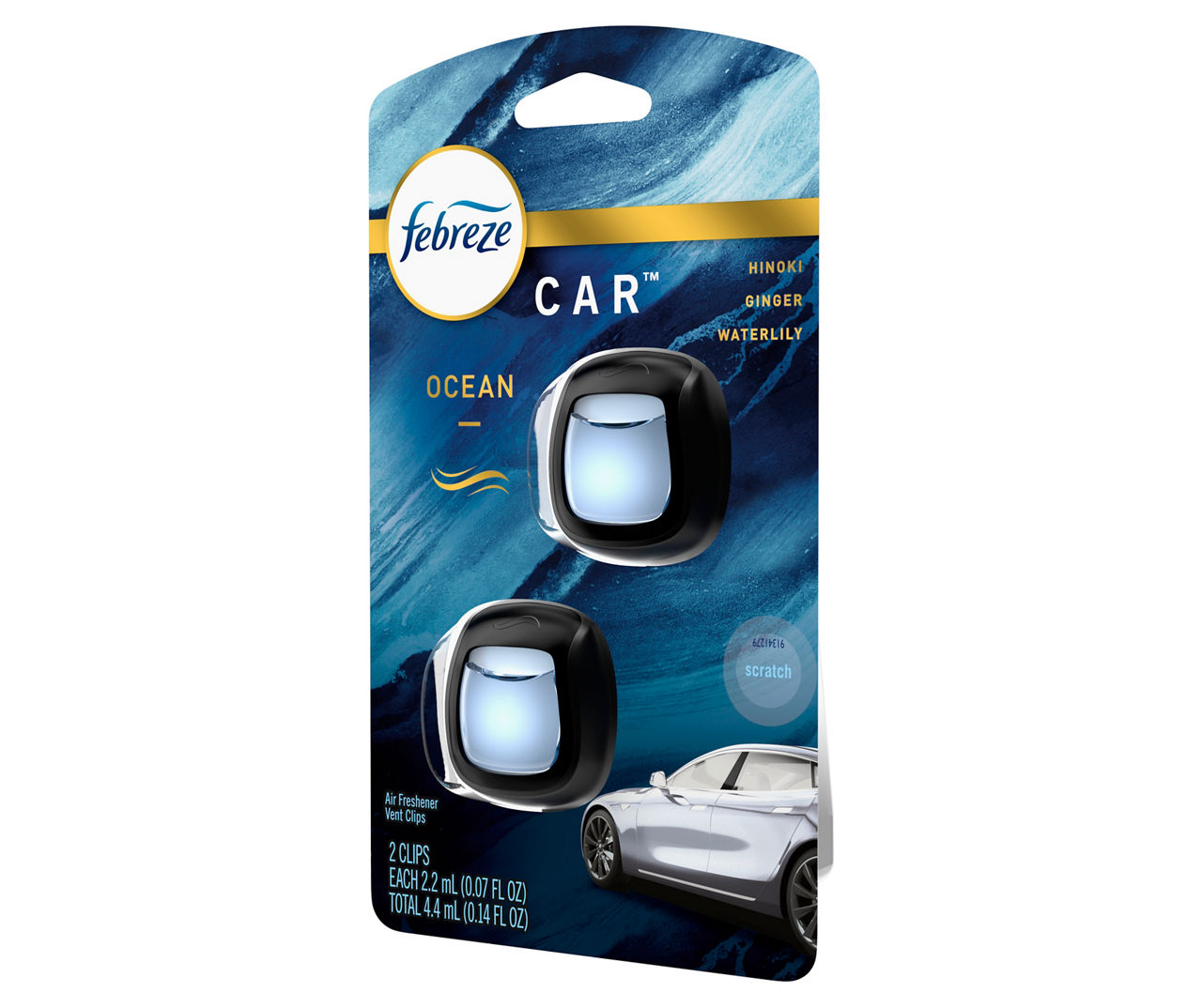 Ocean Car Air Freshener Vent Clip, 2-Pack