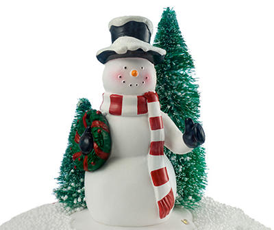 Snowman in Snow Blowing Globe Animated & Musical Tabletop Decor