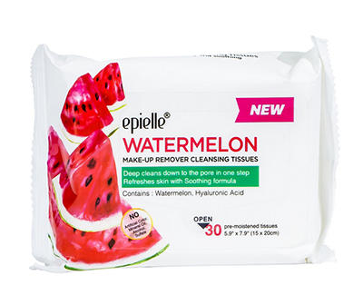 Watermelon Makeup Remover Cleansing Tissues, 30-Count