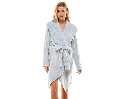 Jaclyn Women's Gray Fleece Kimono Robe