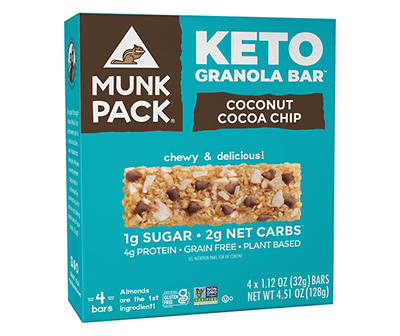 Coconut Cocoa Chip Keto Granola Bar, 4-Pack