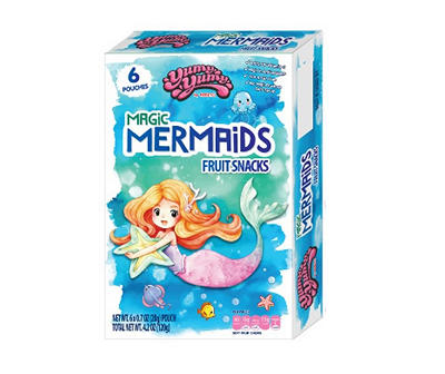 Mermaids Fruit Snacks, 6-Pack