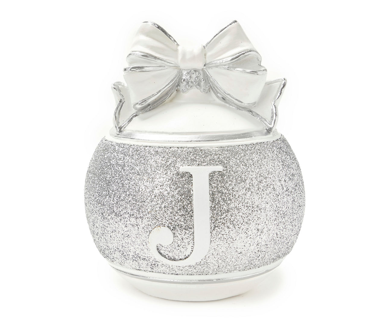 B Monogram Silver & White Ornament Tabletop Décor