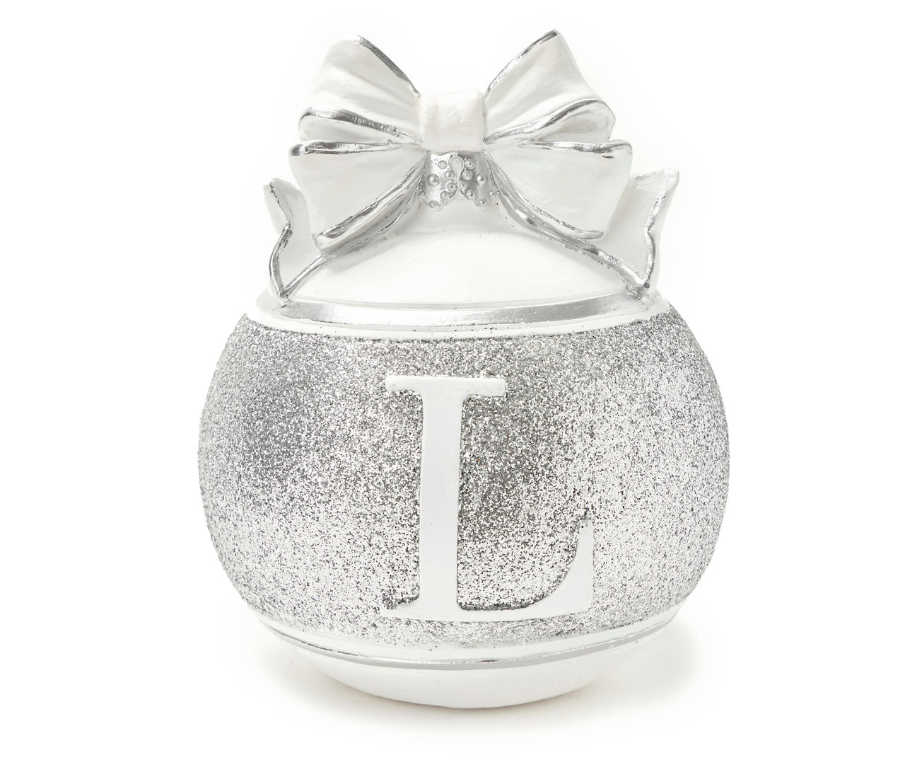 Monogram Silver & White Ornament Tabletop Decor Big Lots