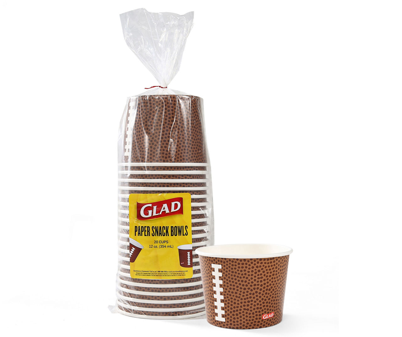 Glad Football 12 Oz. Paper Snack Bowls, 20Pack Big Lots