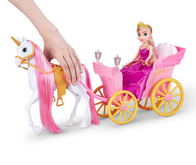 10.5" Princess Unicorn & Carriage Set