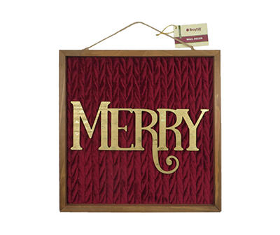 "Merry" Cable Knit Framed Hanging Wall Decor
