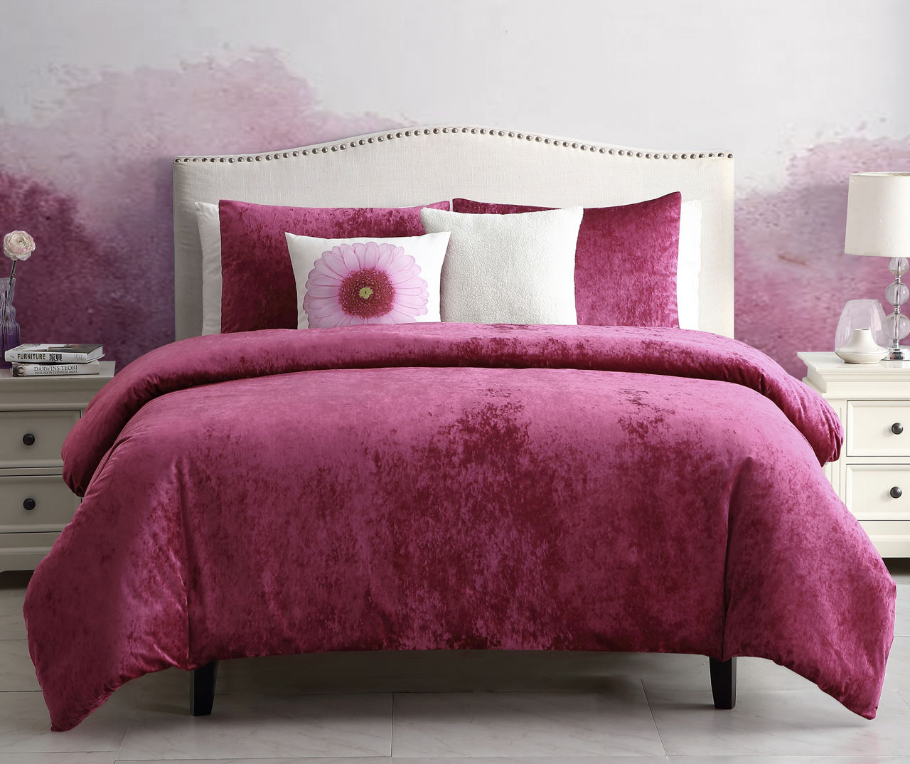 Riverbrook Home Riverbrook Home Firefly Raspberry Flower Power Velvet