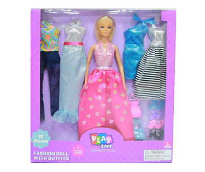 Pink Gown Fashion Doll & Outfit Set, Blonde Hair