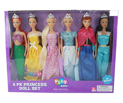 11.5" Princess Dolls, 6-Pack