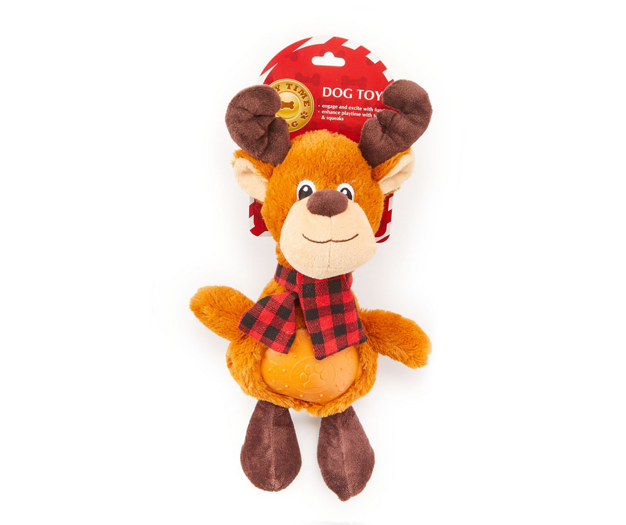 Toy Time Long Reindeer Plush & Rubberized Dog Toy Big Lots