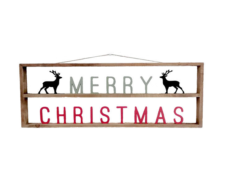 "Merry Christmas" Deer Cutout Frame Wall Decor