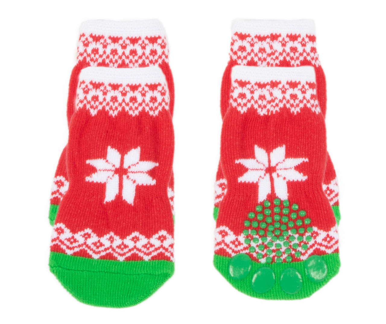 Simply Dog Pet Large Red & White Snowflake Fair Isle Socks Big Lots