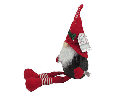Santa's Workshop Snowflake Hat Gnome Fabric Shelf Sitter
