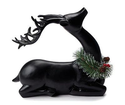 Black Sitting Reindeer Tabletop Decor