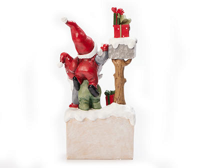 Santa's Workshop Gnomes At Mailbox Christmas Countdown Tabletop Decor