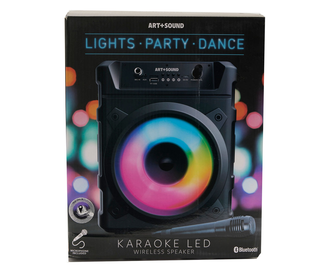 Art + Sound Expedition Karaoke LED Bluetooth Speaker with Microphone