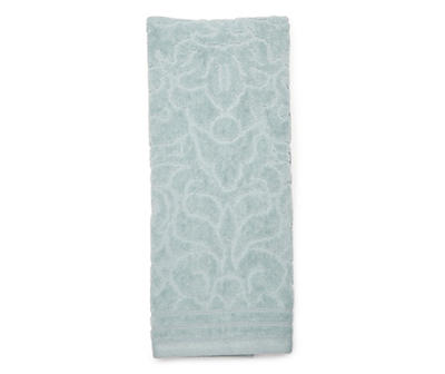 Gray Damask Jacquard Velour Hand Towel