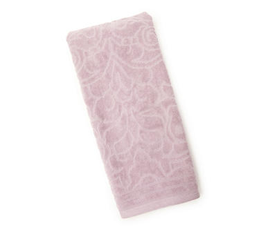 Light Purple Damask Jacquard Velour Hand Towel