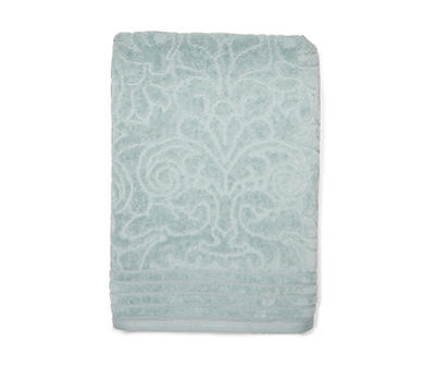 Gray Damask Jacquard Velour Bath Towel