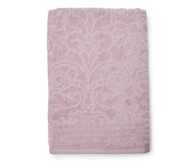 Light Purple Damask Jacquard Velour Bath Towel