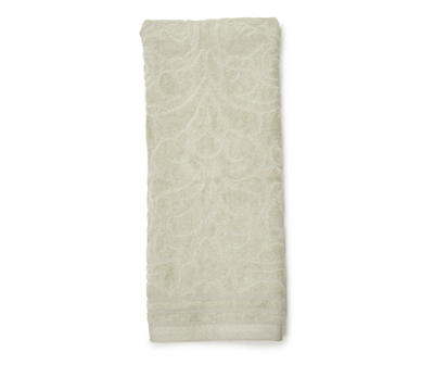 Sage Damask Jacquard Velour Hand Towel