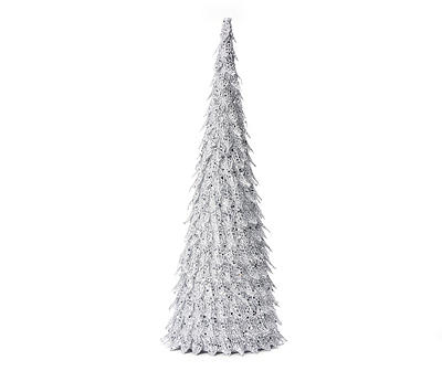 Silver Glitter Branch Cone Tree