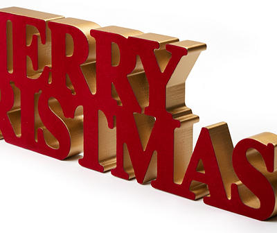 "Merry Christmas" Cutout Wordscript Tabletop Decor