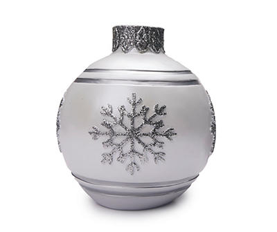 Silver & White Snowflake Ornament Tabletop Decor